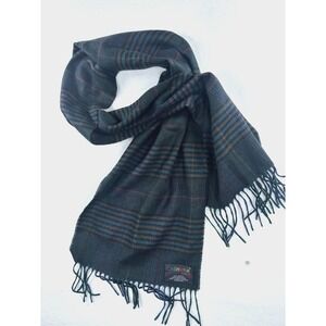 Cashmink‎ Scarf Navy Blue Burgundy Tan V. FRAAS Soft Cashmere Warm